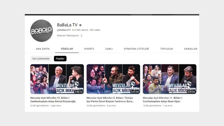 BabalaTV’de 3 günde 26 milyon görüntüleme