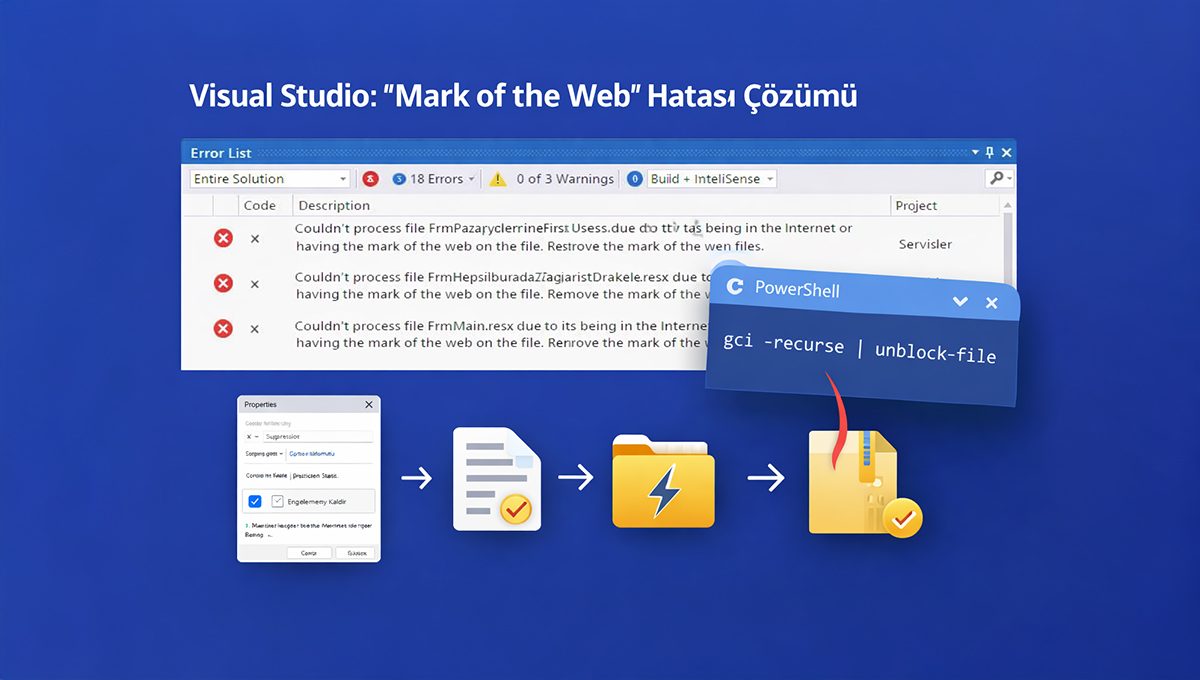 Visual Studio: “Mark of the Web” Hatası ve Kesin Çözümü
